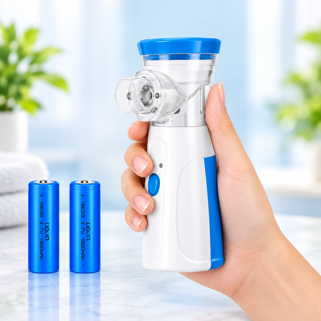 Portable Mesh Nebulizer Handheld, One Touch Operation, No Noise, Travel Friendly Nebulizer For Adults & Kids